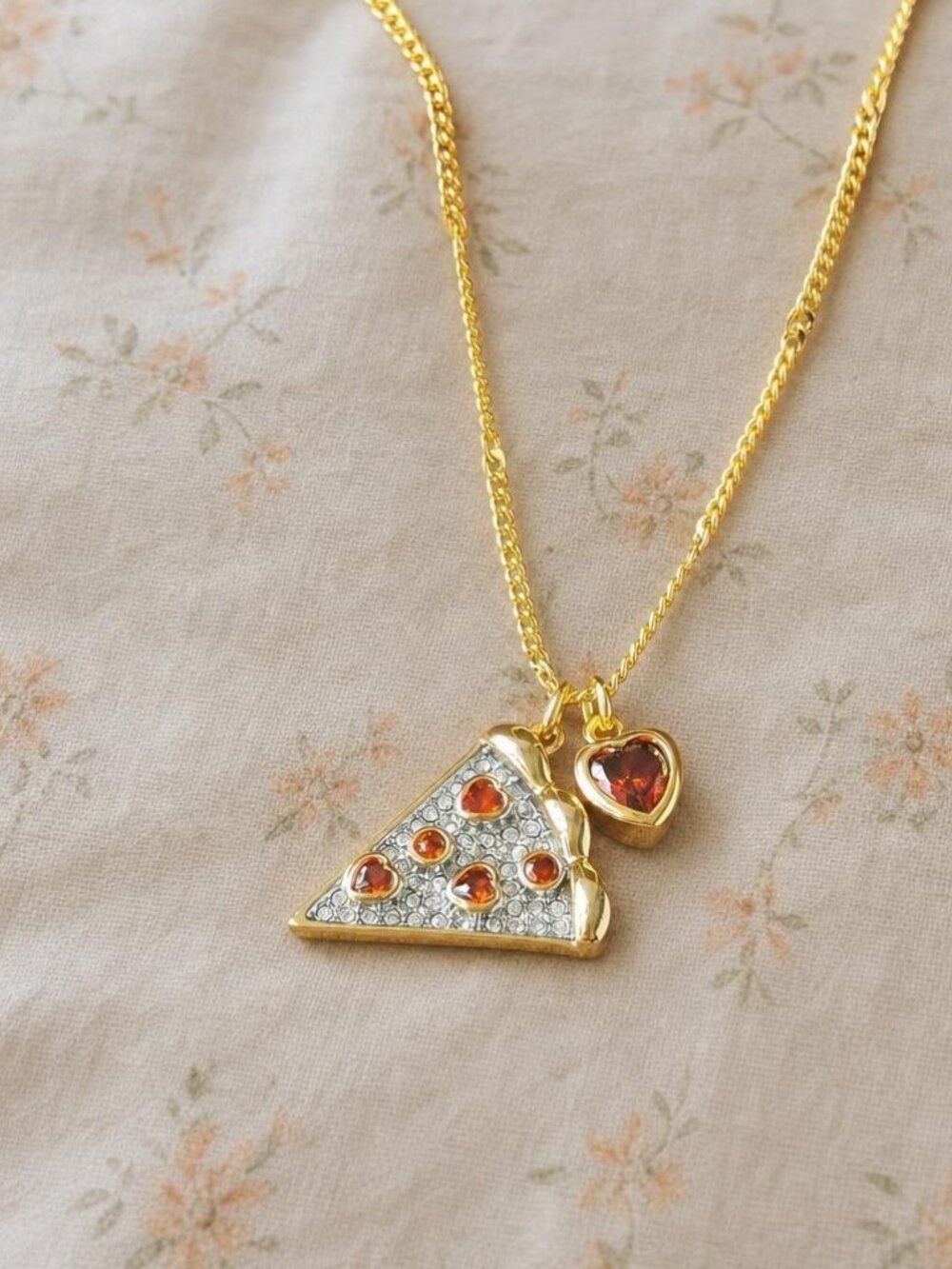 Kate Spade Pizza My Heart Gold Pendant Necklace